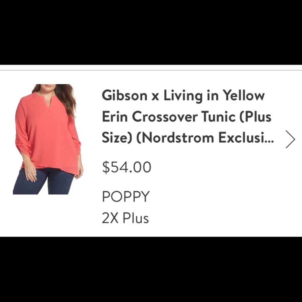 Gibson LIY Nordstrom crepe tunic size 2X